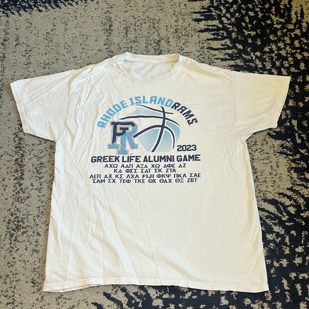 URI Greek life basketball tee shirt